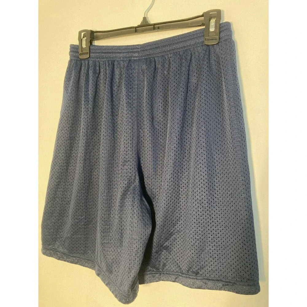 Vintage Nike Youth Shorts Large (12-14) Navy Blue Nylon Mesh Trunks #2105